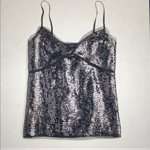 J. Crew Metallic Black Sequined Tulle Camisole NWT